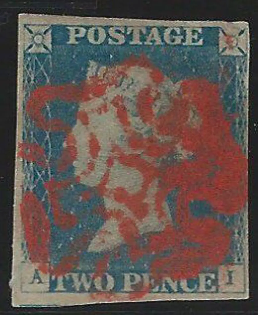 1840 2d pale blue with 4 margins (close at right). ... Image 1++
