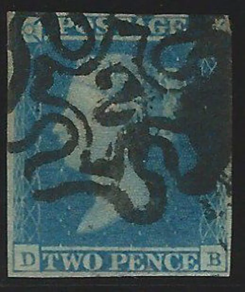 1841 2d blue with 2 clear margins touching top & ... Image 1++