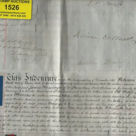 1860 (5th June) Indenture on vellum. Beautifully ...