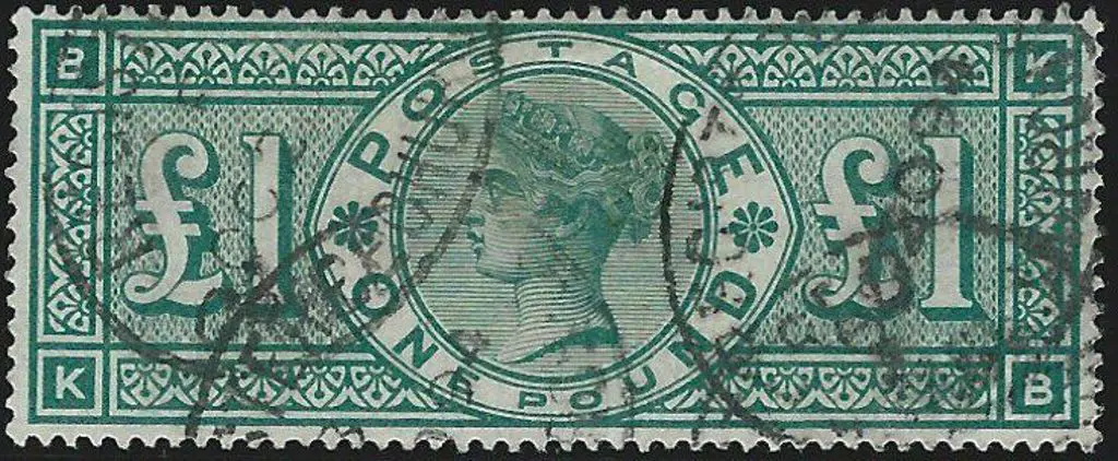 1891 £1 green QV F/U with 4 overlapping light ... Image 1++