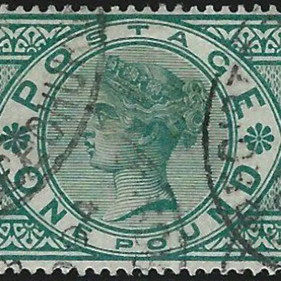 1891 £1 green QV F/U with 4 overlapping light ...