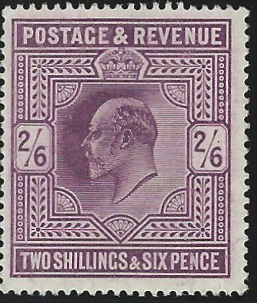 1902 2/6d dull purple KEVII. Centred slightly to ... Image 1++