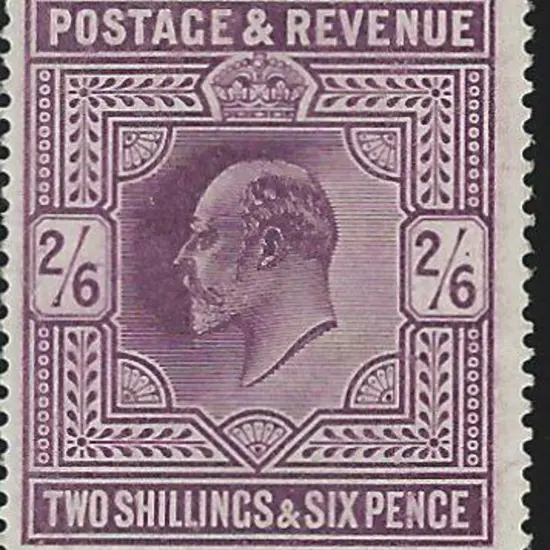 1902 2/6d dull purple KEVII. Centred slightly to ...