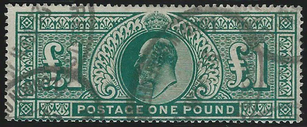 1911 £1 deep green KEVII with multiple ... Image 1++
