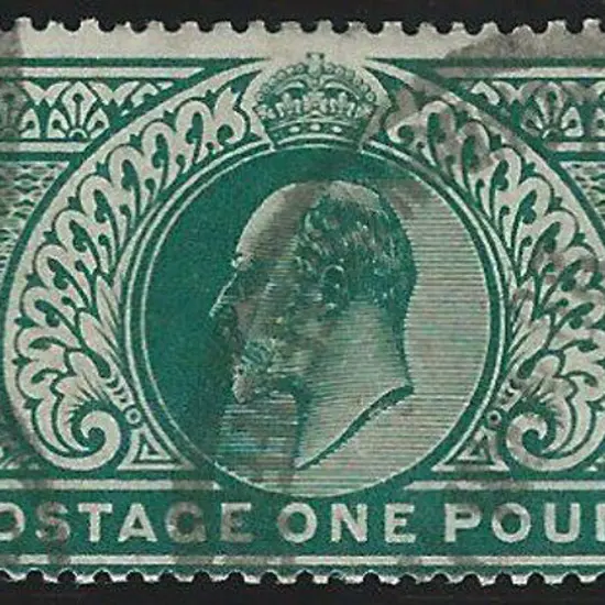 1911 £1 deep green KEVII with multiple ...