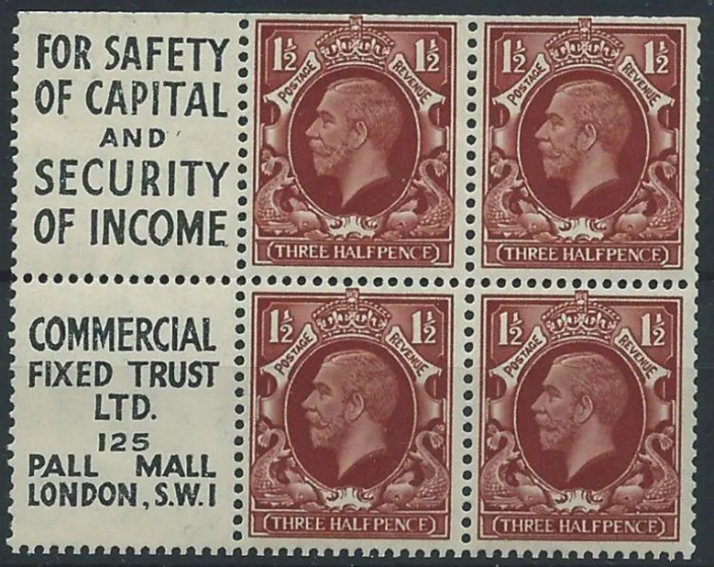 1934/36 1½d red-brown photogravure booklet pane of ... Image 1++