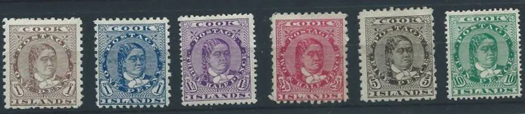 Cook Islands 1893 1d brown, 1d blue, 2½d rose & 5d ... Image 1++