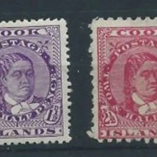 Cook Islands 1893 1d brown, 1d blue, 2½d rose & 5d ...