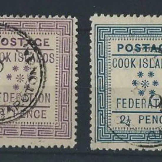 Cook Islands 1893 1d to 10d Federation set of 4 ...