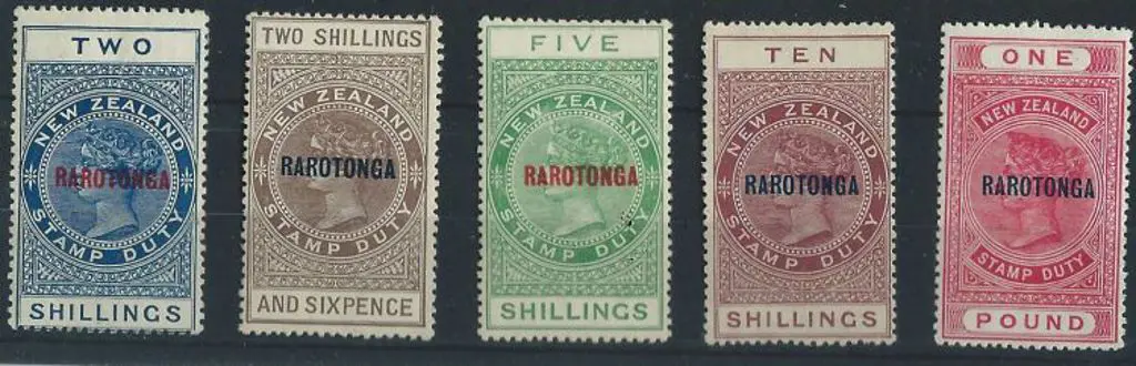 Cook Islands 1921 2/- to £1  Postals Fiscals with ... Image 1++