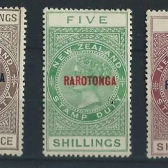 Cook Islands 1921 2/- to £1  Postals Fiscals with ...
