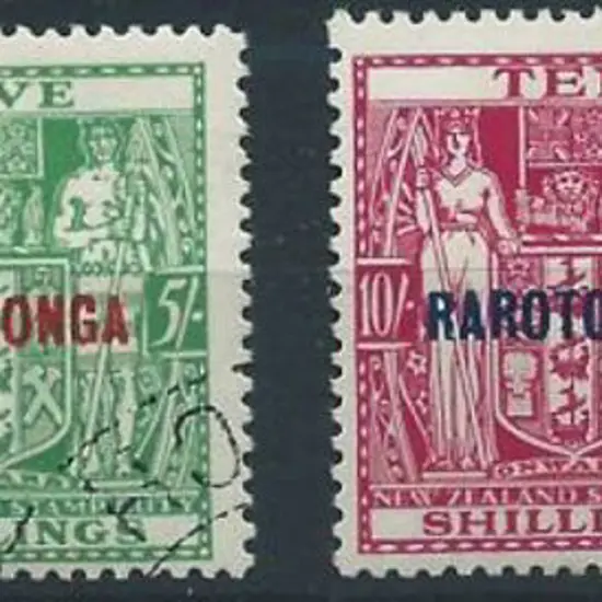 Cook Islands 1931 2/6d to £1 Arms with RAROTONGA ...