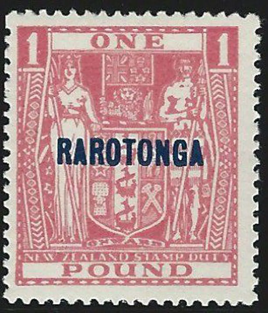 Cook Islands 1931 2/6d to £1 Arms with "RAROTONGA" ... Image 1++