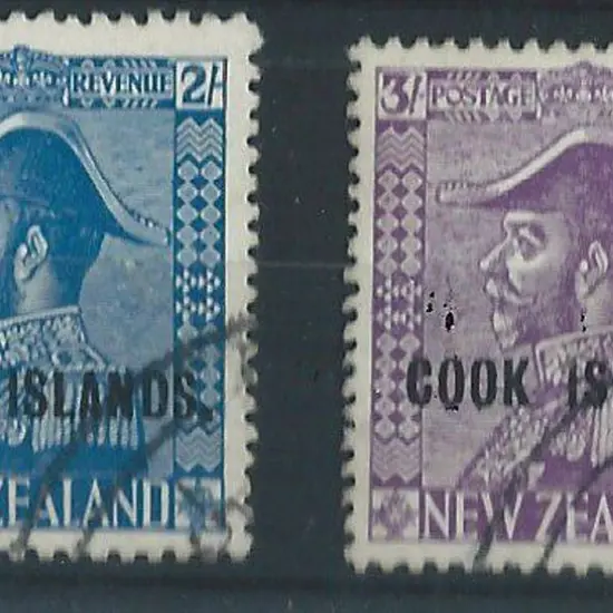 Cook Islands 1936/44 2/- & 3/- "Admirals" with ...