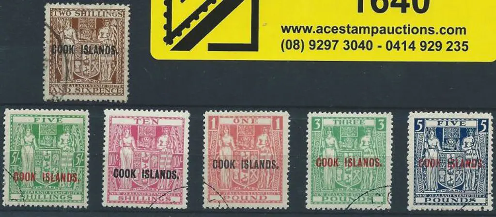 Cook Islands 1943/54 2/6d to £5 "used" with the ... Image 1++
