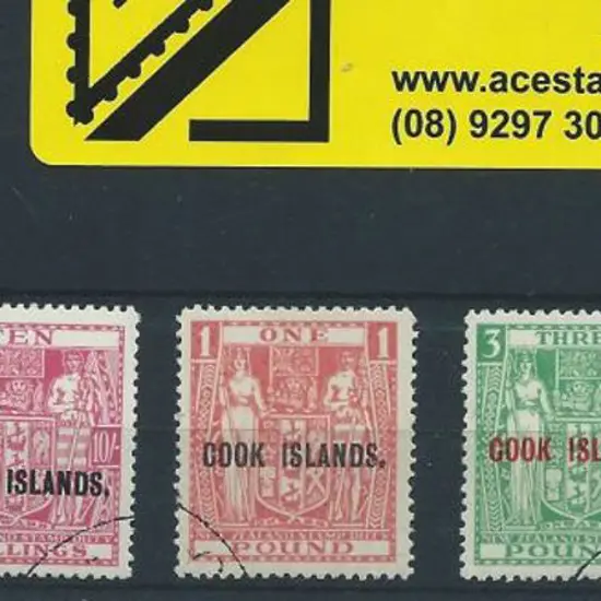Cook Islands 1943/54 2/6d to £5 "used" with the ...