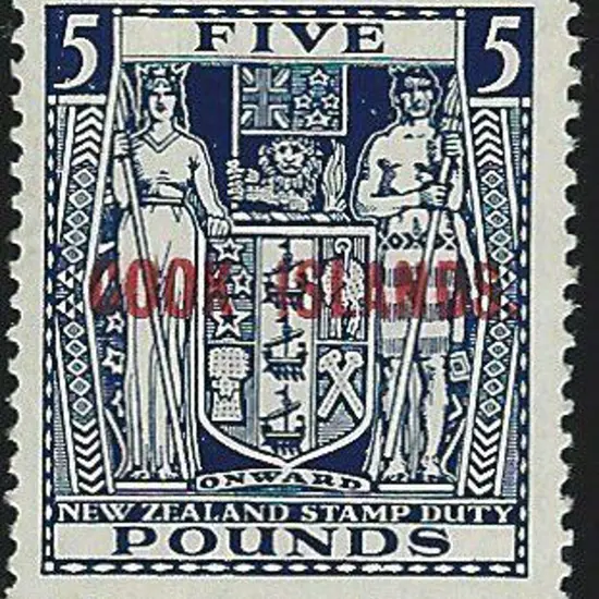 Cook Islands 1943/54 2/6d to £5 Arms with "COOK ...