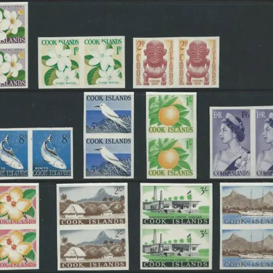Cook Islands 1963 Defins to 5/- imperf pairs on ...