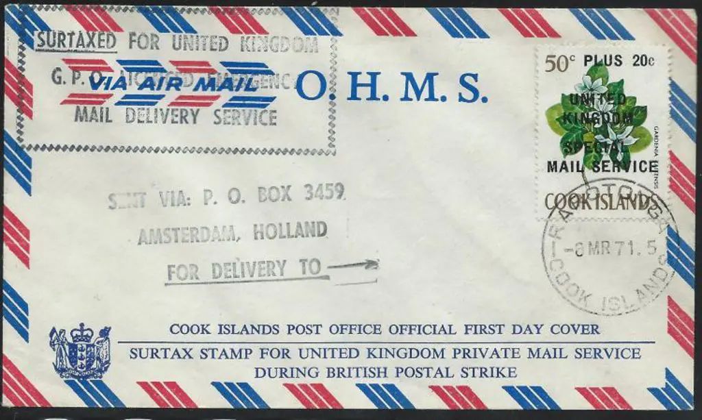 Cook Islands 1971 (8th Mar) 50c "PLUS 20c UNITED ... Image 1++