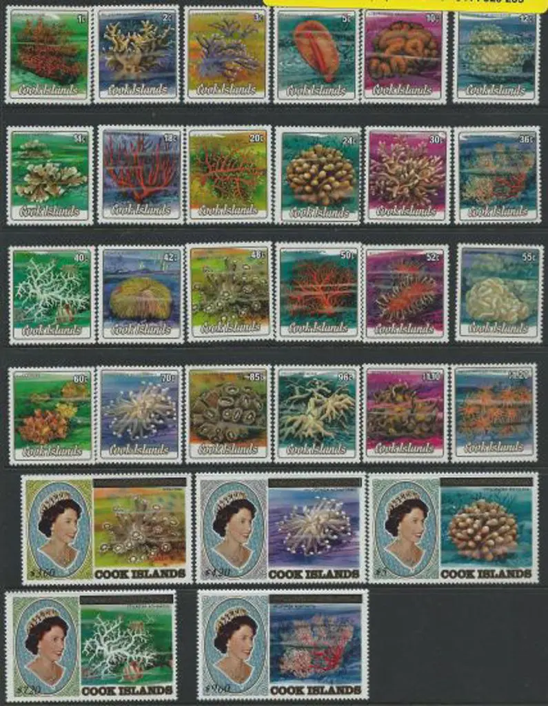 Cook Islands 1984 Corals complete to $9.60 MLH & ... Image 1++