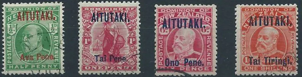 Cook Islands-Aitutaki 1911/16 "AITUTAKI" ovpts on ... Image 1++