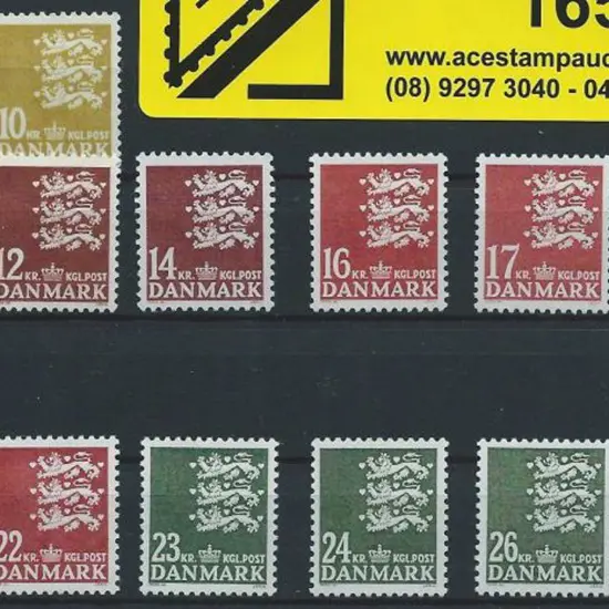 Denmark 1946 4k30green, 10k yellow, 11k brown, 12k ...