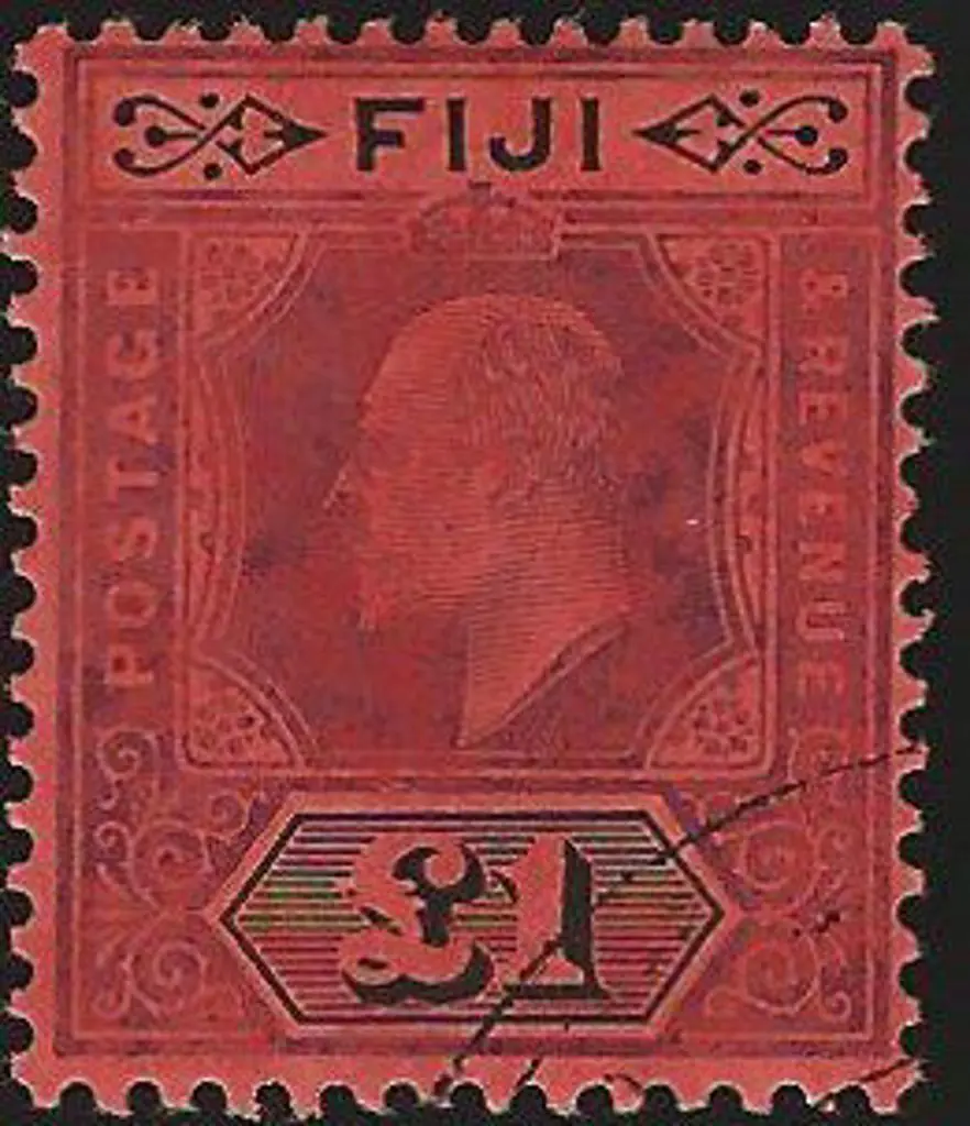 Fiji 1906/12 £1 purple & black on red KEVII. CTO ... Image 1++