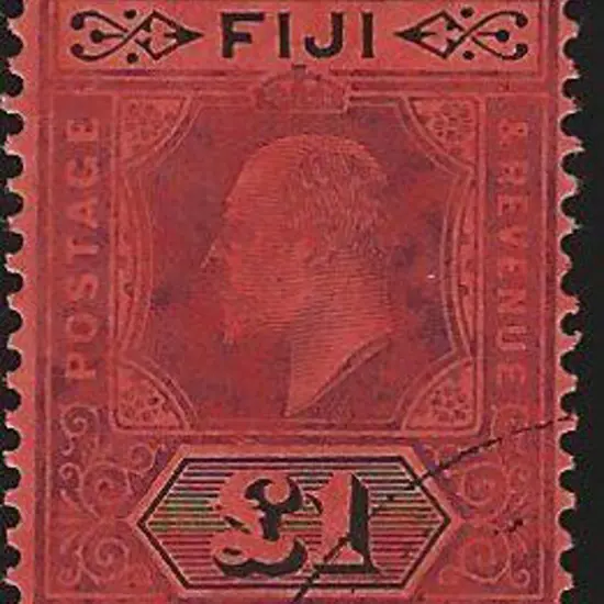 Fiji 1906/12 £1 purple & black on red KEVII. CTO ...