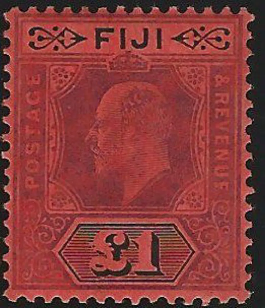 Fiji 1906/12 £1 purple & black on red  KEVII. Fine ... Image 1++