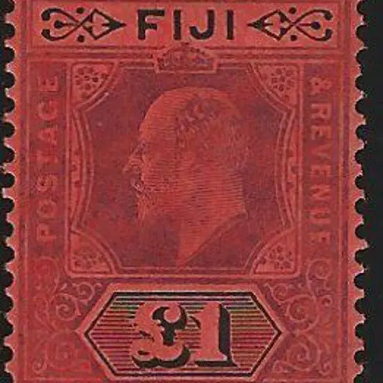 Fiji 1906/12 £1 purple & black on red  KEVII. Fine ...