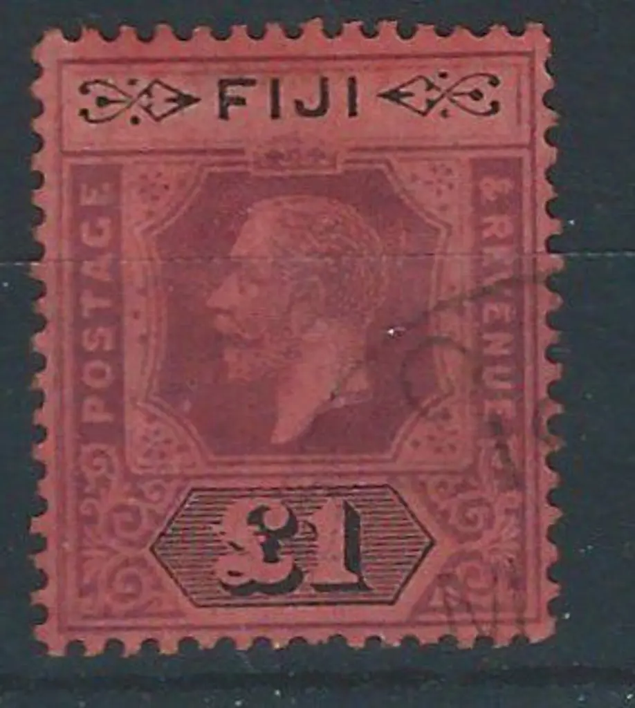 Fiji 1912/23 £1 purple & black on red KEVII, Die ... Image 1++