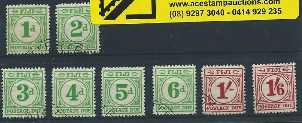 Fiji 1940 Postage Dues set of 8 all used but with ... Image 1++