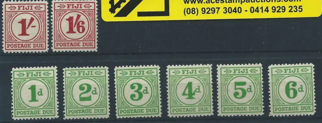 Fiji 1940 Postage Dues complete MVLH set of 8. ... Image 1++
