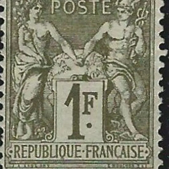 France 1876/85 1f Peace & Commerce Type A. MLH, ...