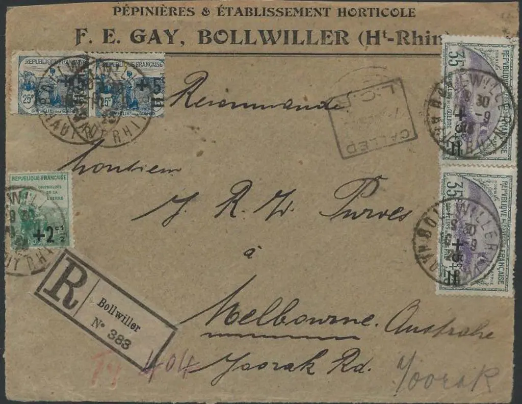 France 1925 25+5 & 35+5 pairs & single 5+2¢ War ... Image 1++