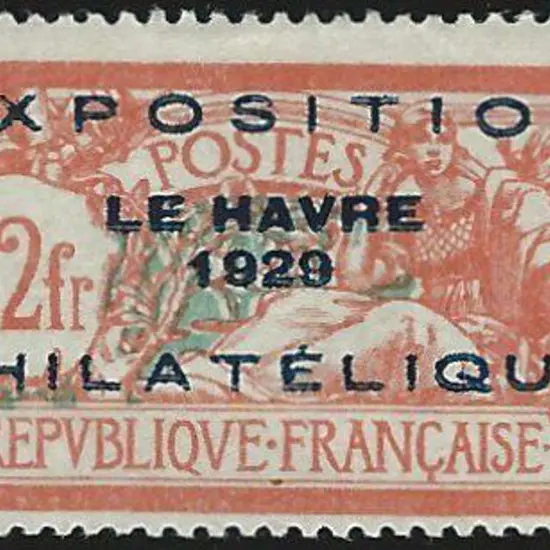 France 1929 2f Le Havre Exhibition overprint. MLH ...