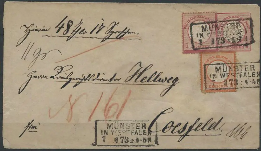 Germany 1872  ½g orange & 1g carmine "small ... Image 1++