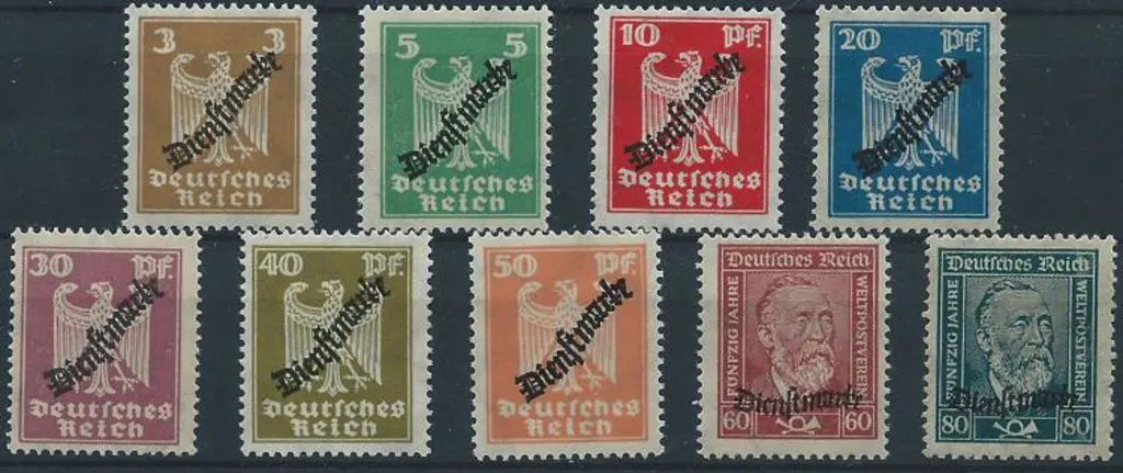 Germany 1924 Official ovpts complete set of 9 MUH. ... Image 1++