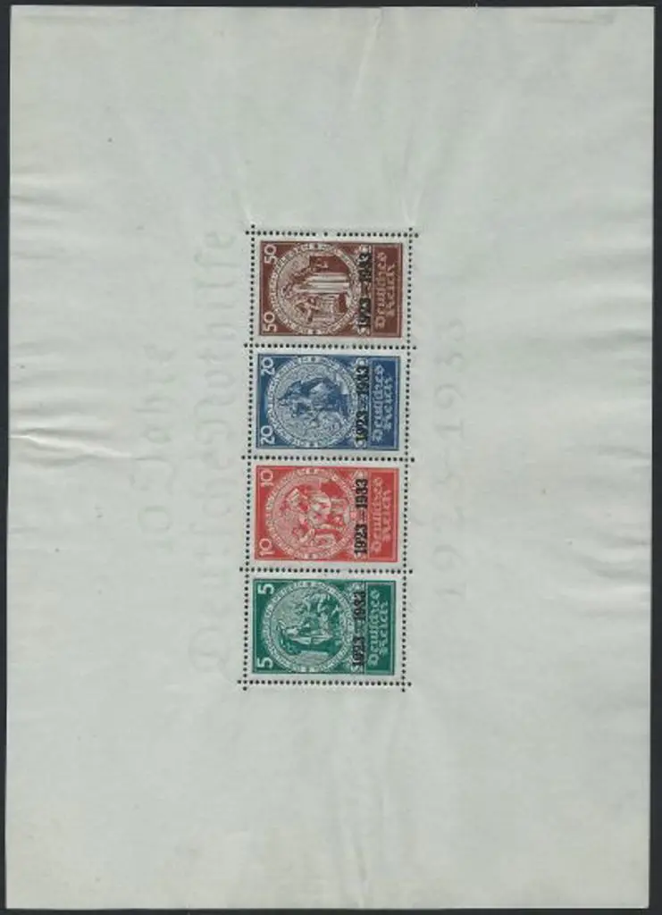 Germany 1933 10th Anniv M/S. Stamps fine MUH but ... Image 1++