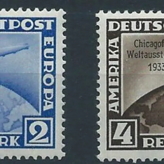 Germany 1933 2m & 4m Chicago World Flight MLH. SG ...