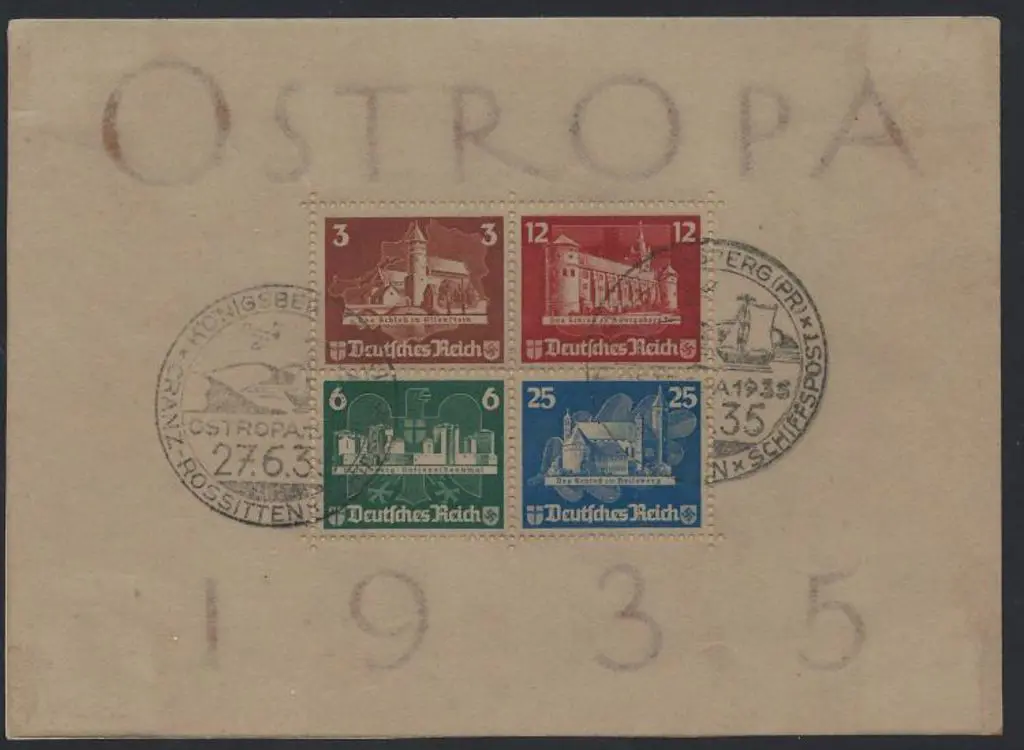 Germany 1935 Ostropa M/S cancelled with 2 full ... Image 1++