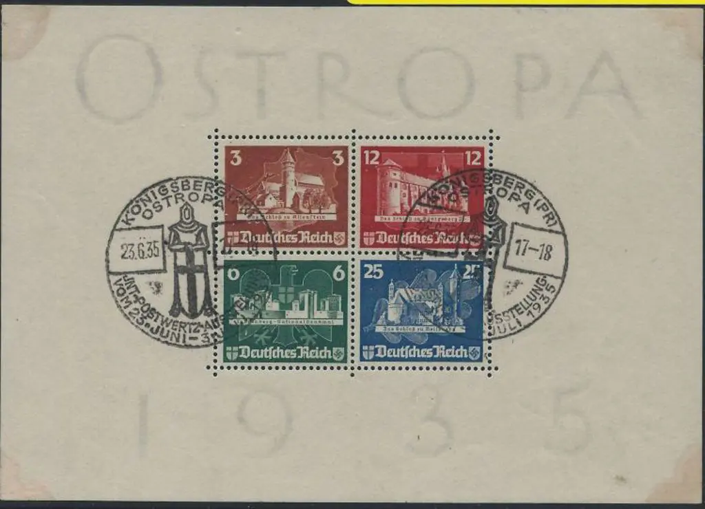 Germany 1935 Ostropa M/S very fine used with FDI ... Image 1++