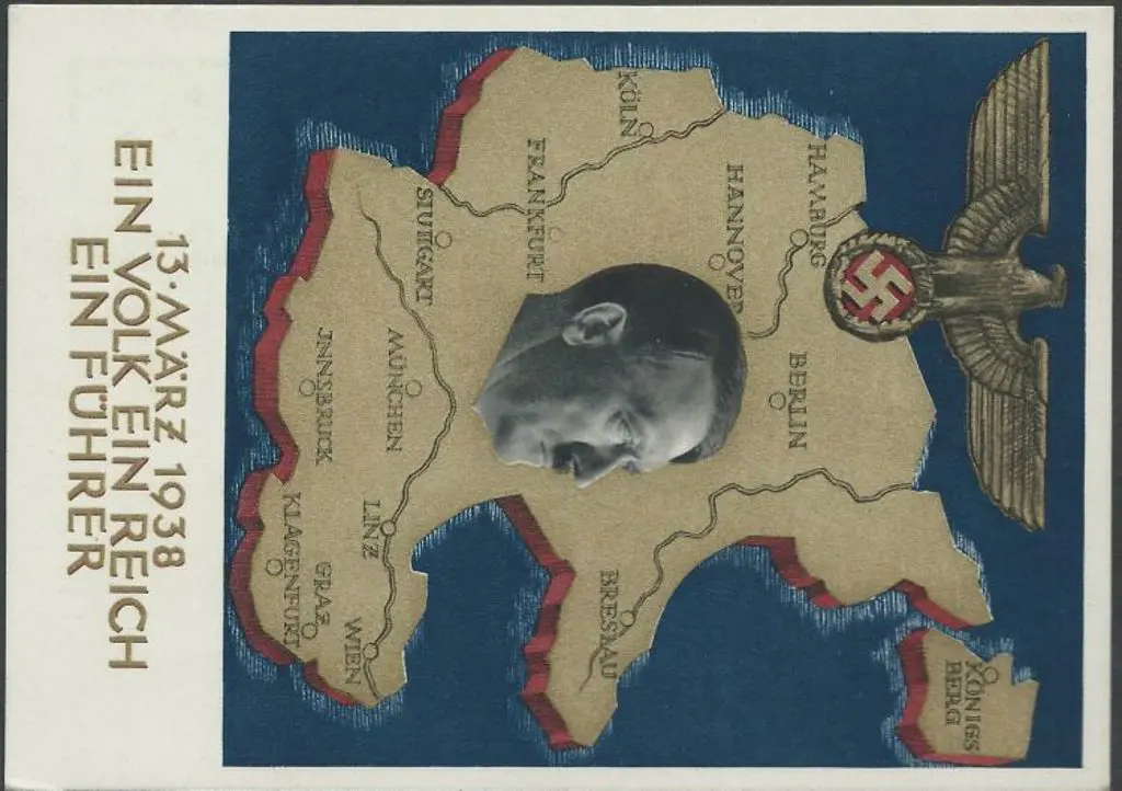 Germany 1938 6pf pre-paid Hitler & Map ... Image 1++