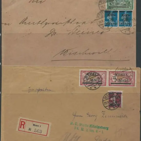 Germany-Memel 1922 Memel to Dachau Regd cover  ...