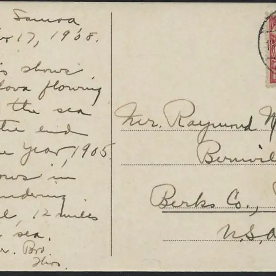 German Colonies-Samoa 1908 (23rd Aug) PPC showing ...