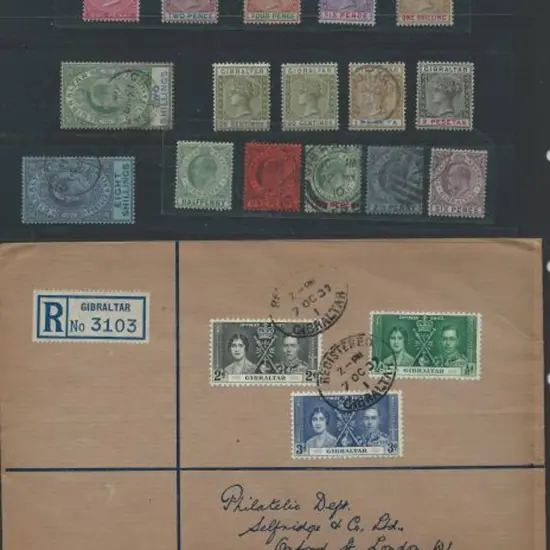 Gibraltar 1886 1d QV ovpt on Bahamas (SG 2 Cat. ...