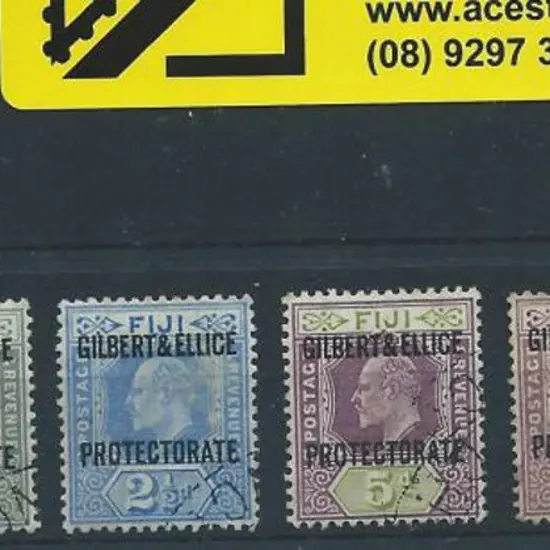 Gilbert & Ellice Island 1911 ovpts on 1/- Fiji ...