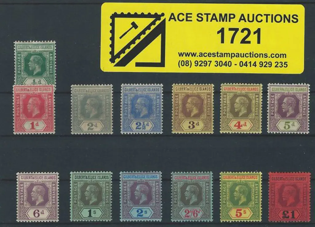 Gilbert & Ellice Island 1912/24 KGV complete to £1 ... Image 1++