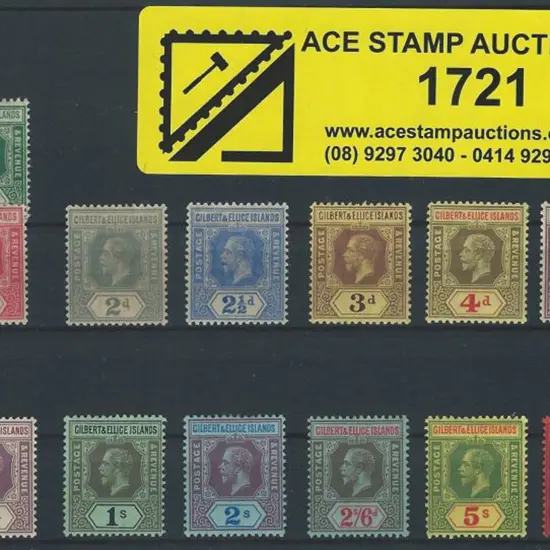 Gilbert & Ellice Island 1912/24 KGV complete to £1 ...