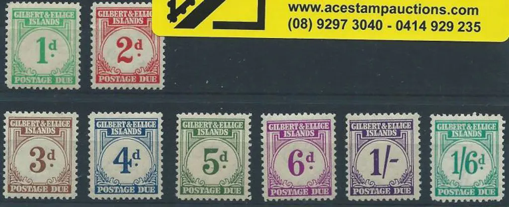 Gilbert & Ellice Island 1940 Postage Dues set of ... Image 1++